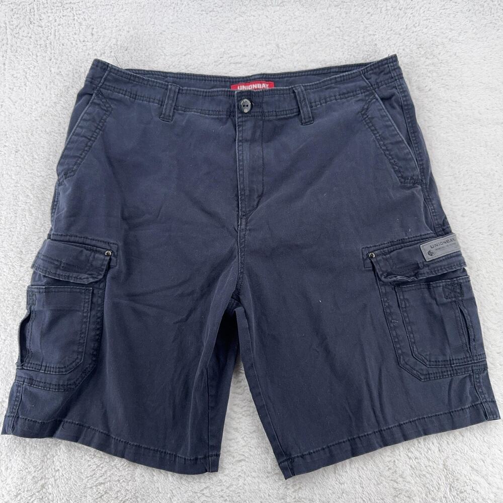 Unionbay Cargo Shorts Mens Size 40 Navy Blue Multi Pocket Casual Outdoor Utility